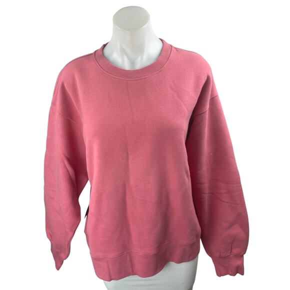 NEW Aritzia TNA Womens Pink Long Sleeve Crew Neck Pullover Sweatshirt Top Size 2 - Picture 1 of 3